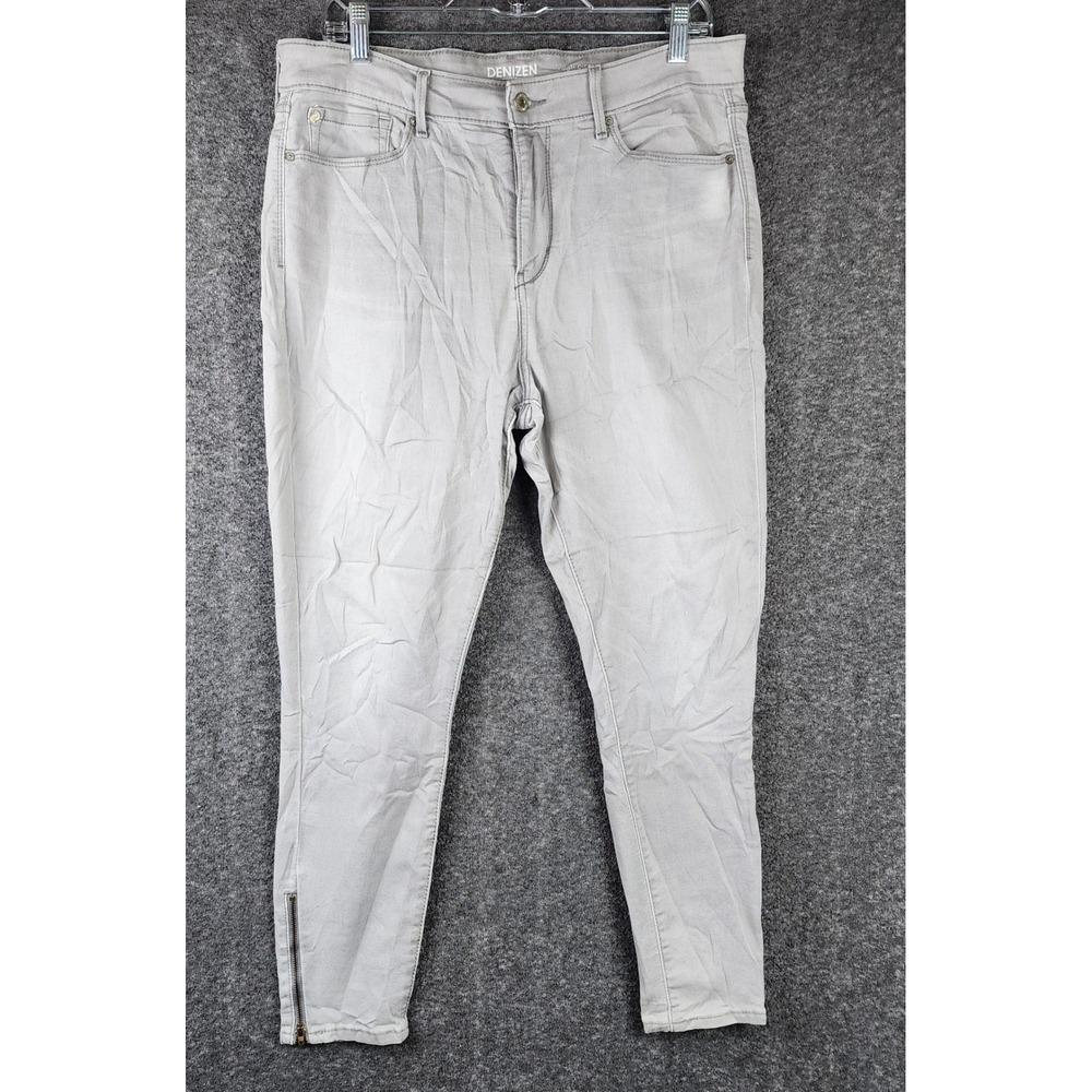 Denizen Jeans Womens 14 High-Rise Ankle Skinny Gray Ankle Zip EUC